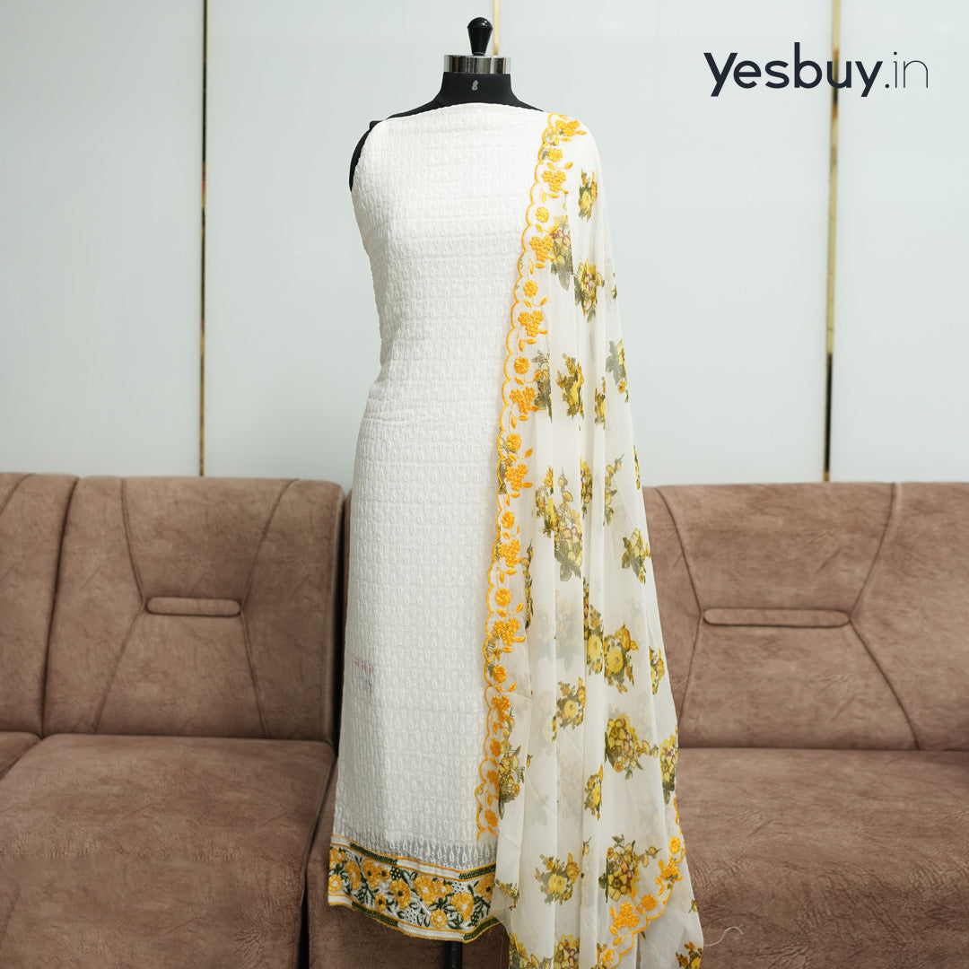 White Chikankari 3 Pcs Salwar Suit