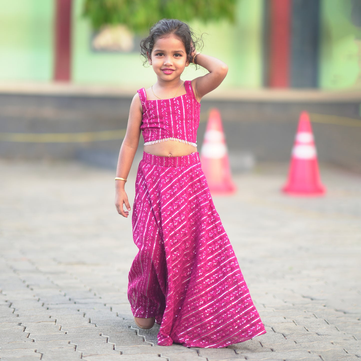 Kids Wear Crop Top And Skirt YB142