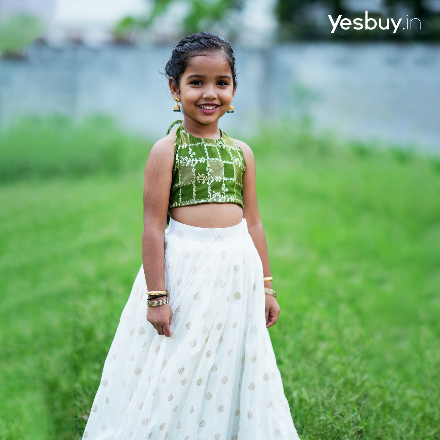 Kids wear Crop Top And Skirt YB143