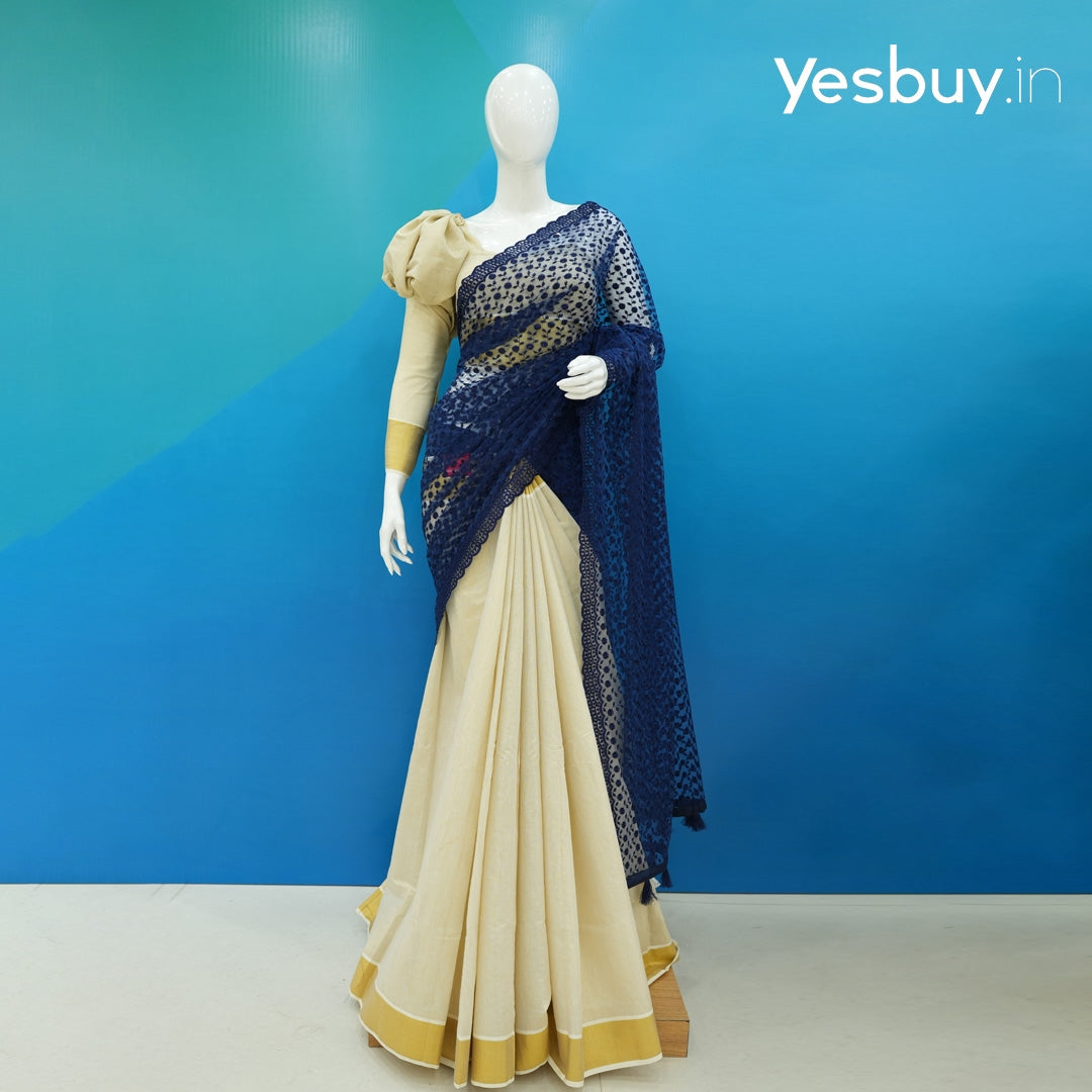 Kerala Set Fusion Saree