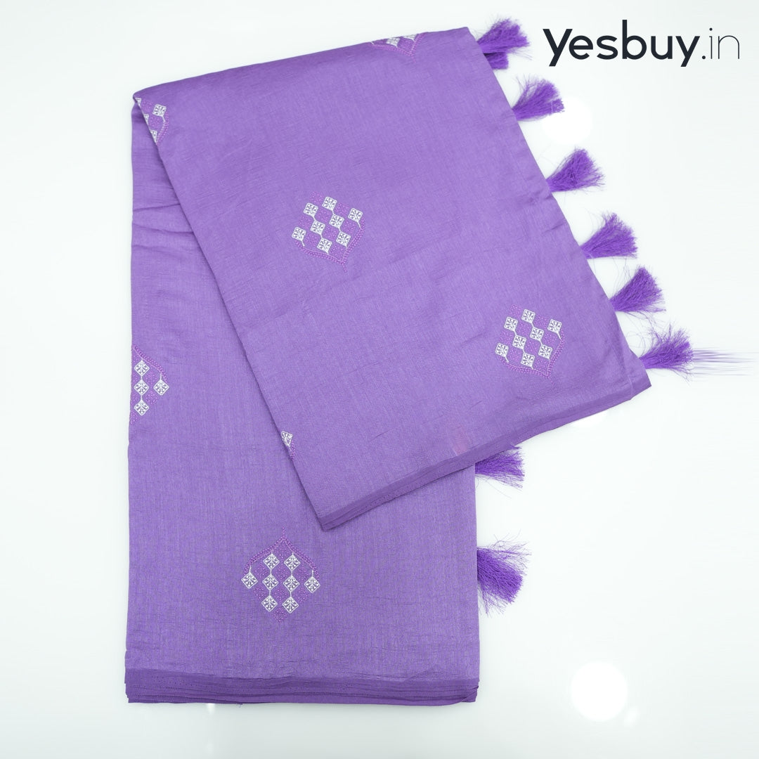 Vijithra silk embroidery saree with tesseles 898/-