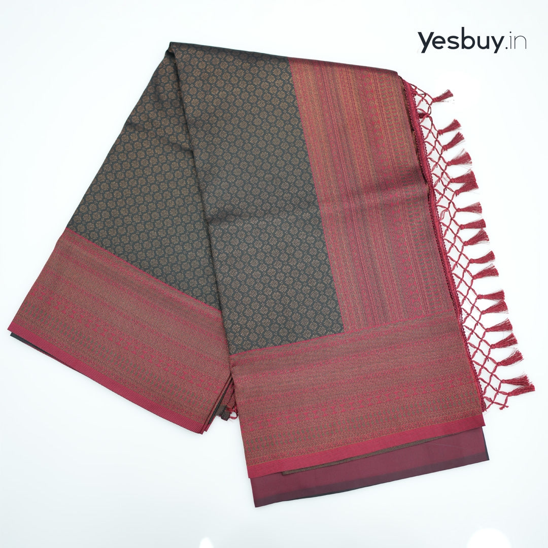 Semi Silk Brocade Saree YB101