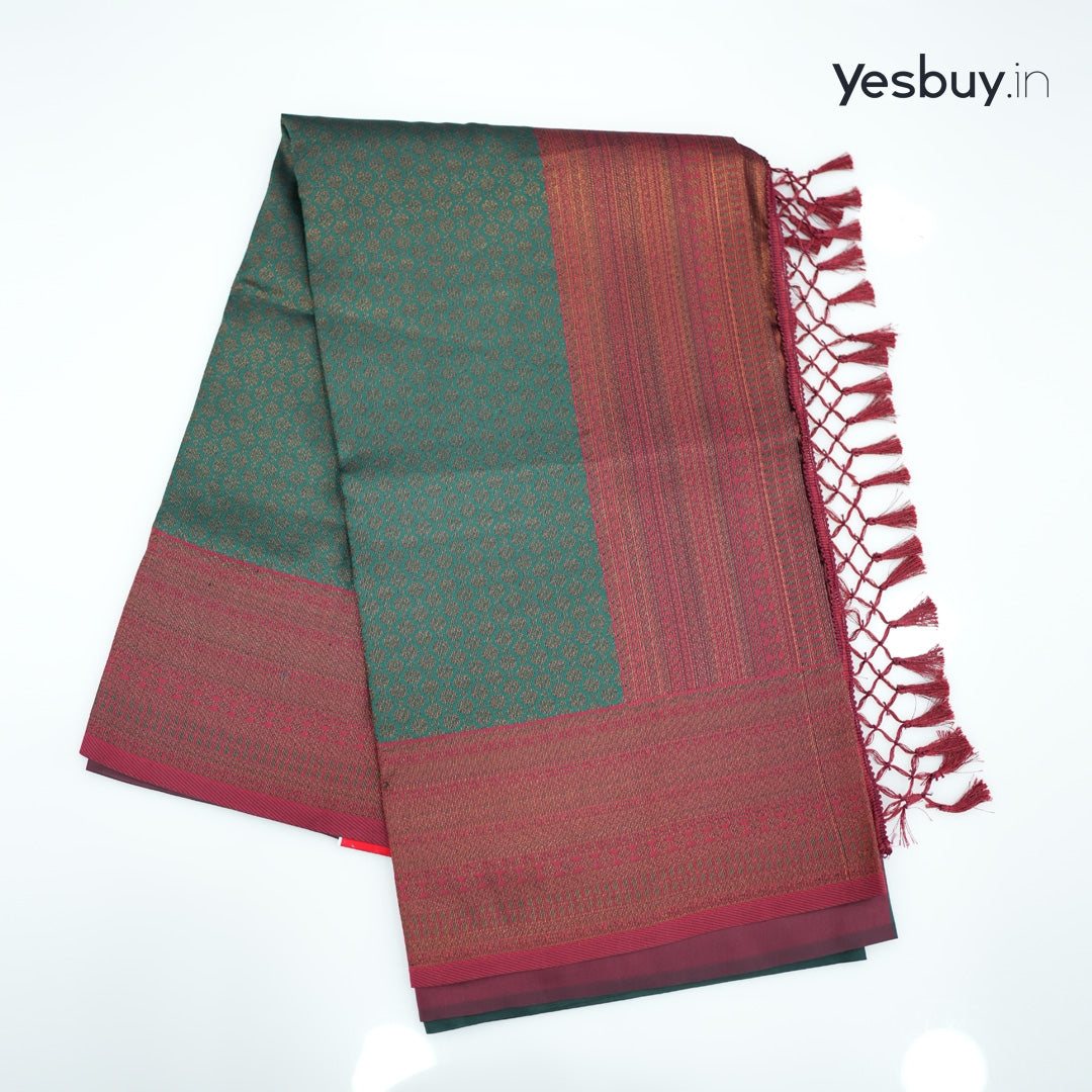 Semi Silk Brocade Saree YB101
