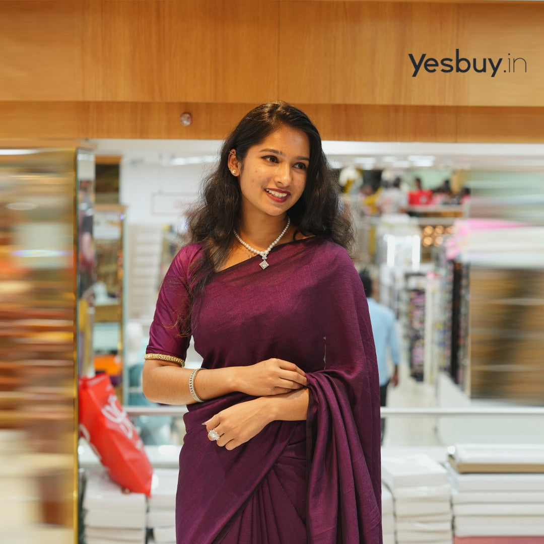 Vijithra silk plane saree YB117