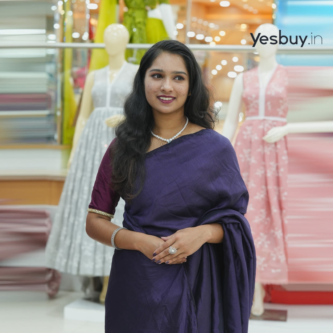 Vijithra silk plane saree YB117