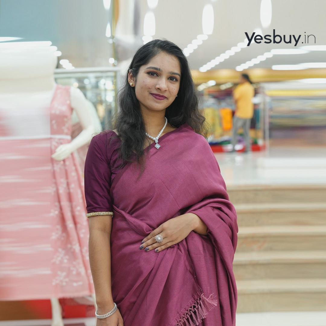 Vijithra silk plane saree YB117