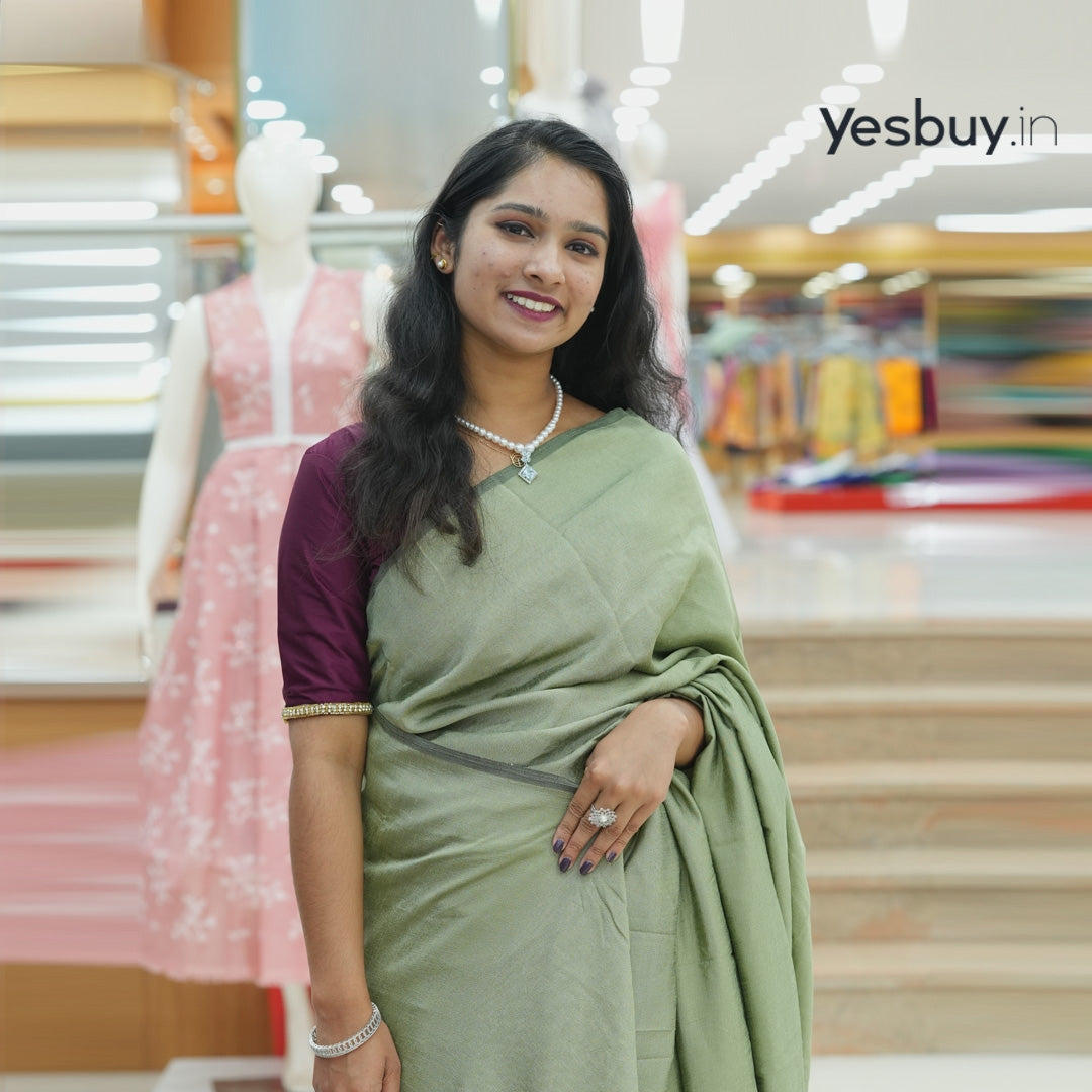 Vijithra silk plane saree YB117