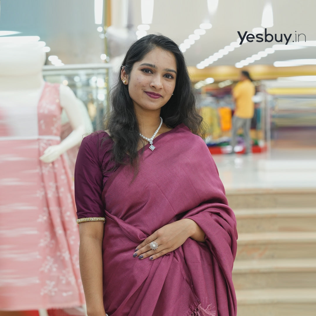 Vijithra silk plane saree YB117