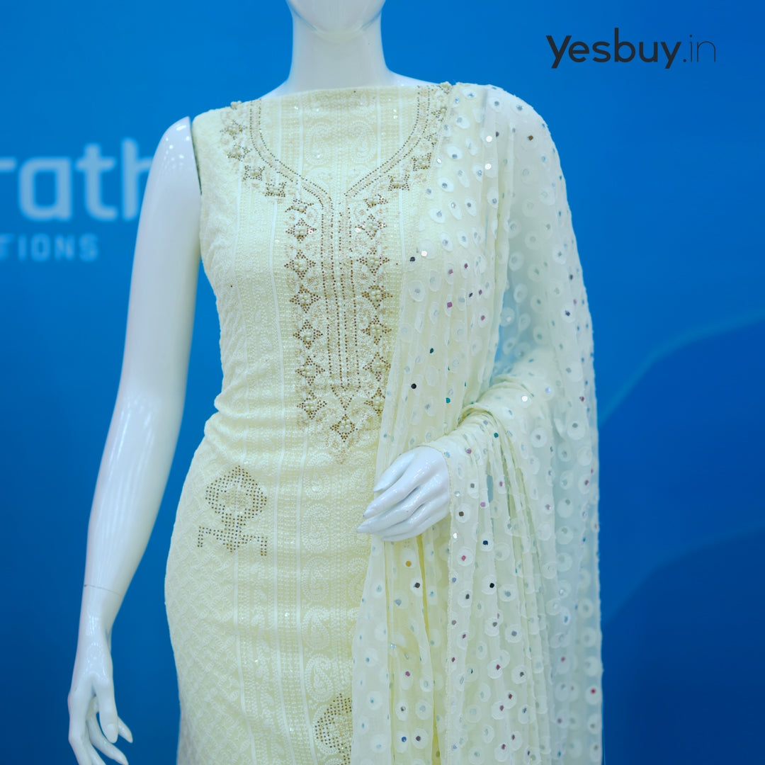 Georgette Chikankari Pearl Work Salwar Suit YB120 799/-