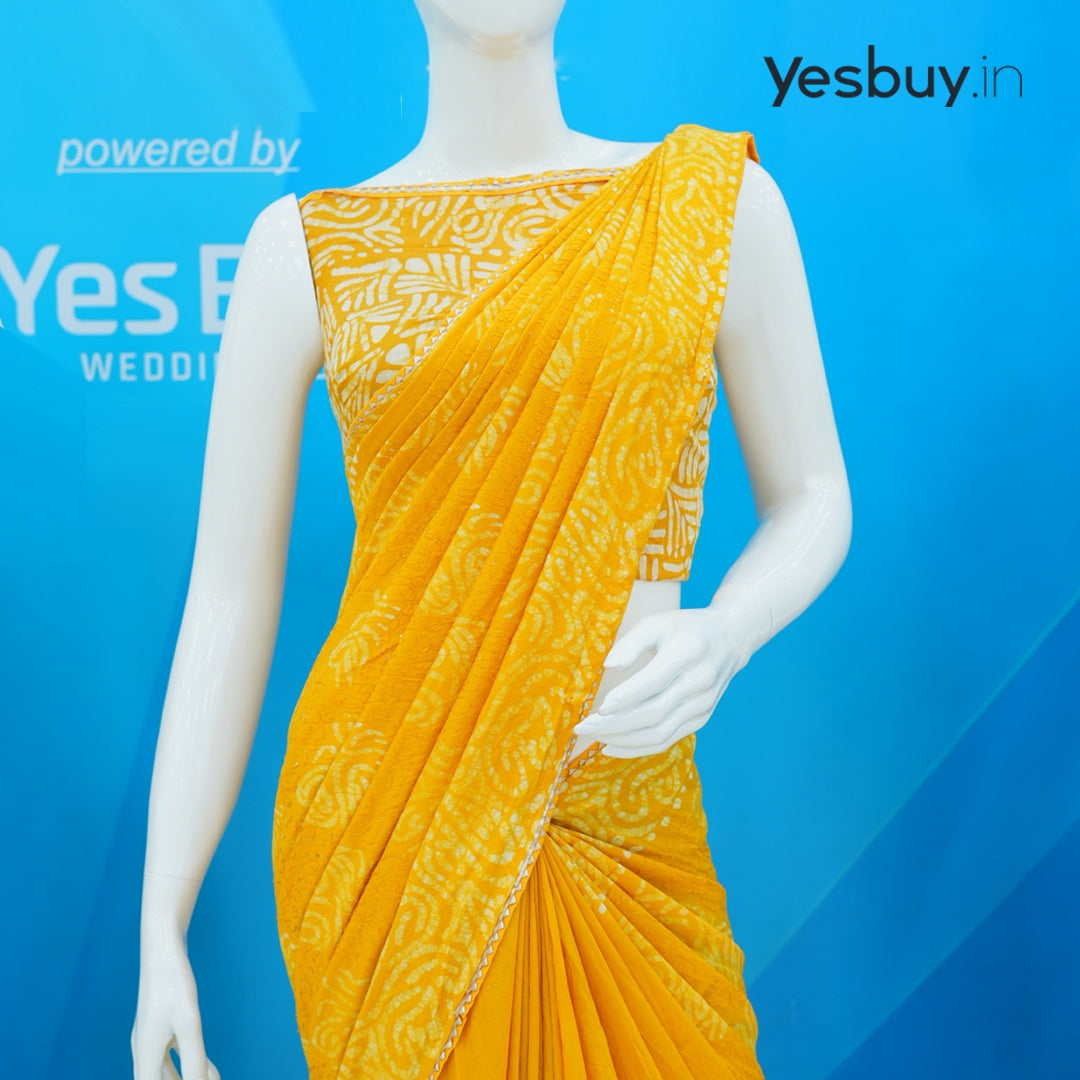 Batik Print Cotton Saree YB130