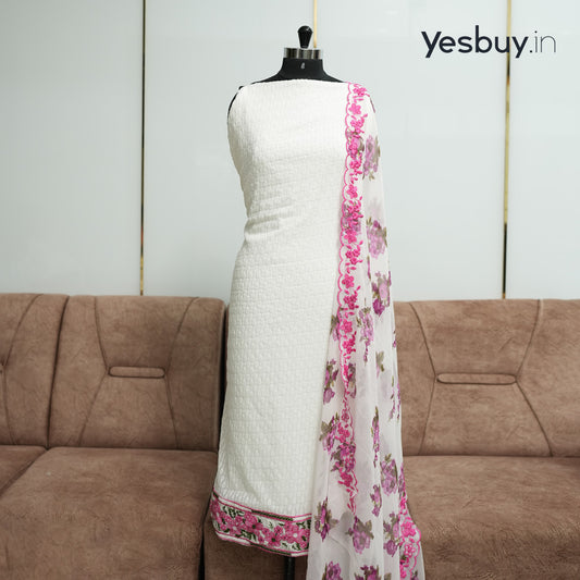 White Chikankari 3 Pcs Salwar Suit