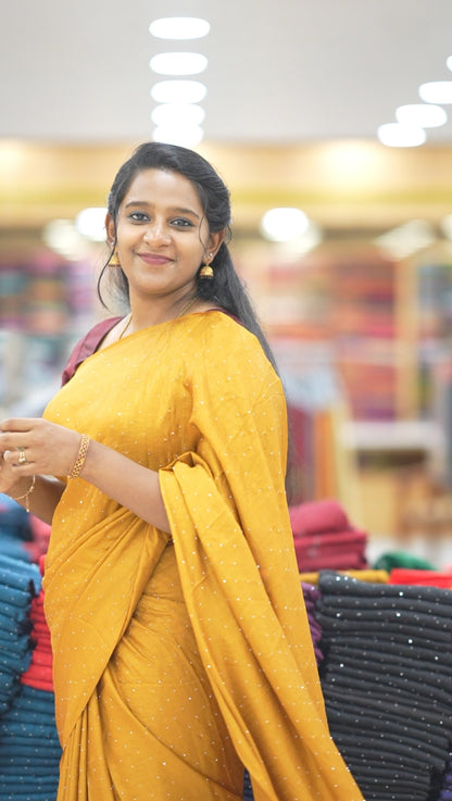 Vijithra Silk Swarovski Crystal Stone Saree