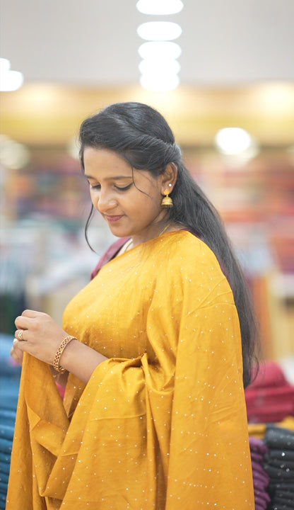 Vijithra Silk Swarovski Crystal Stone Saree