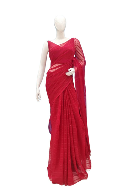 Chiffon Striped Saree YB147