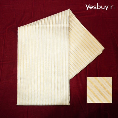 Organza Silk Saree With Gold Zari Stripes