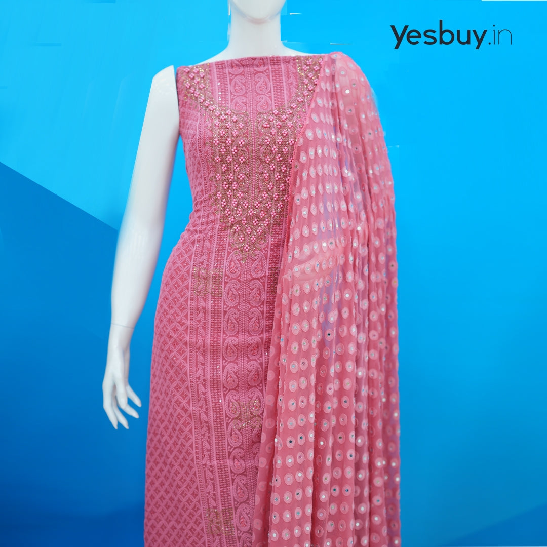 Georgette Chikankari Pearl Work Salwar Suit YB120 799/-