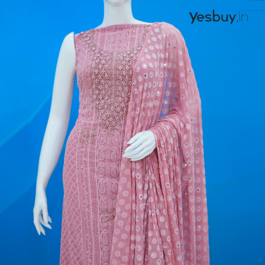 Georgette Chikankari Pearl Work Salwar Suit YB120 799/-