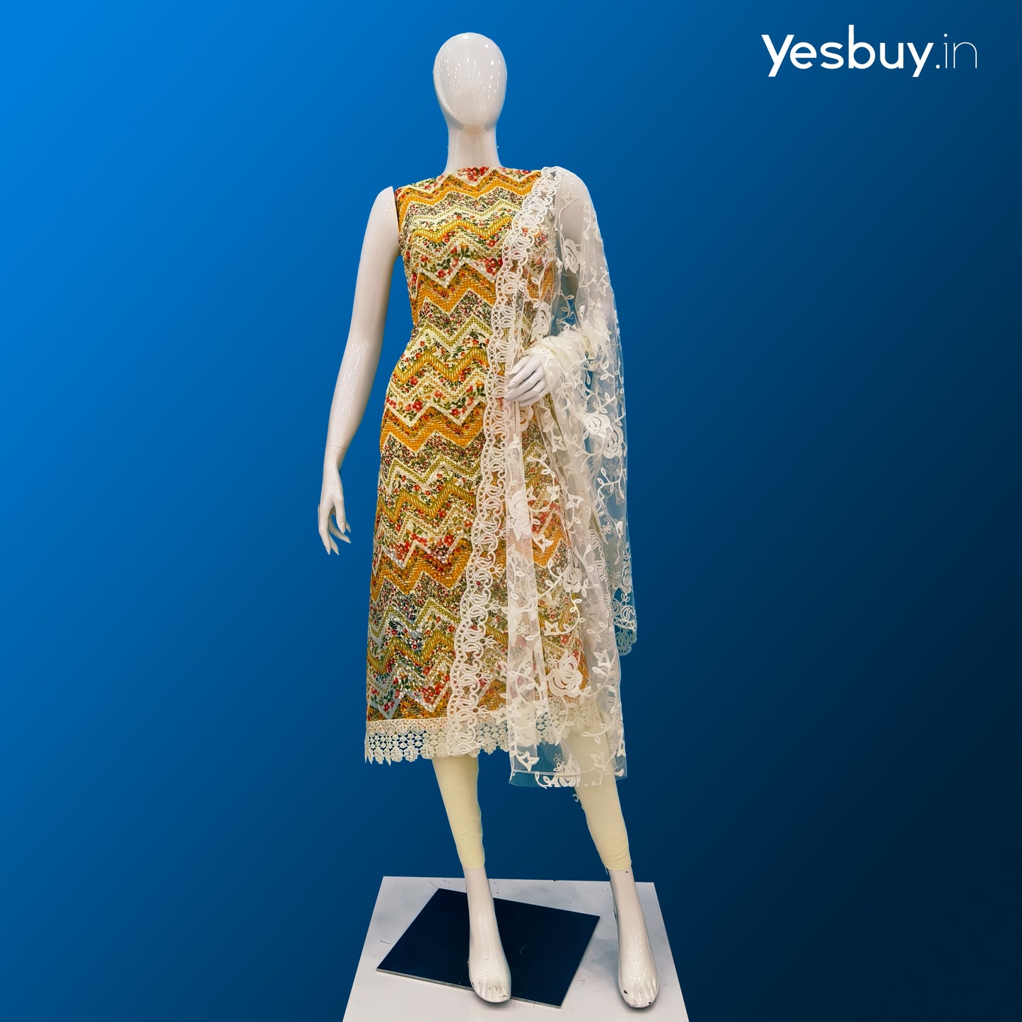 Georgette Chiffli Churidar Material YB131