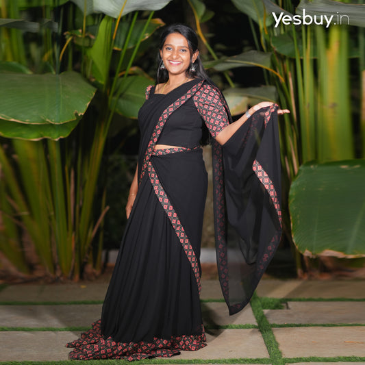 Faux Georgette Dhavani Set YB129