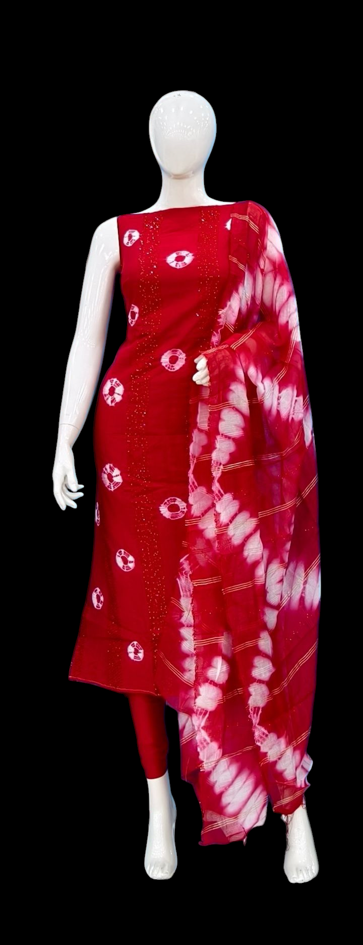 Bandhni churidar material YB138