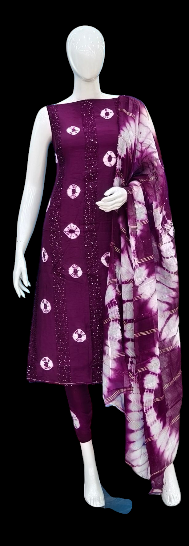 Bandhni churidar material YB138